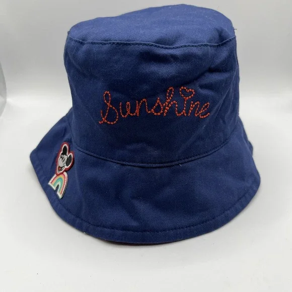 Disney Mickey Mouse Toddler Navy Sunshine Rainbow Beach Bucket Hat - Picture 1 of 4